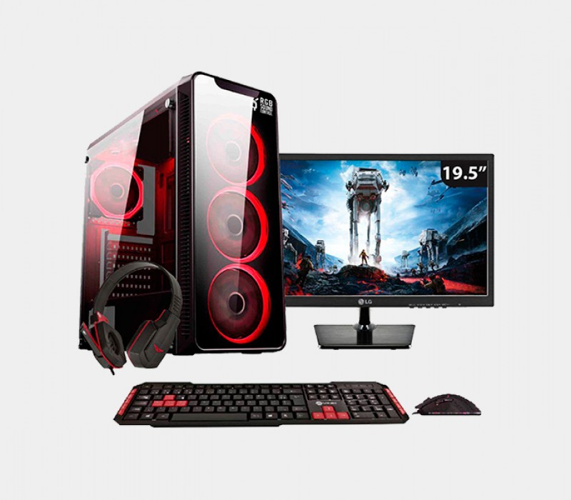 Pc Gamer Completo com Monitor EasyPC Amd A10 9700 4-Core 3.8Ghz (Radeon R7) 8Gb Ddr4 500Gb 19.5